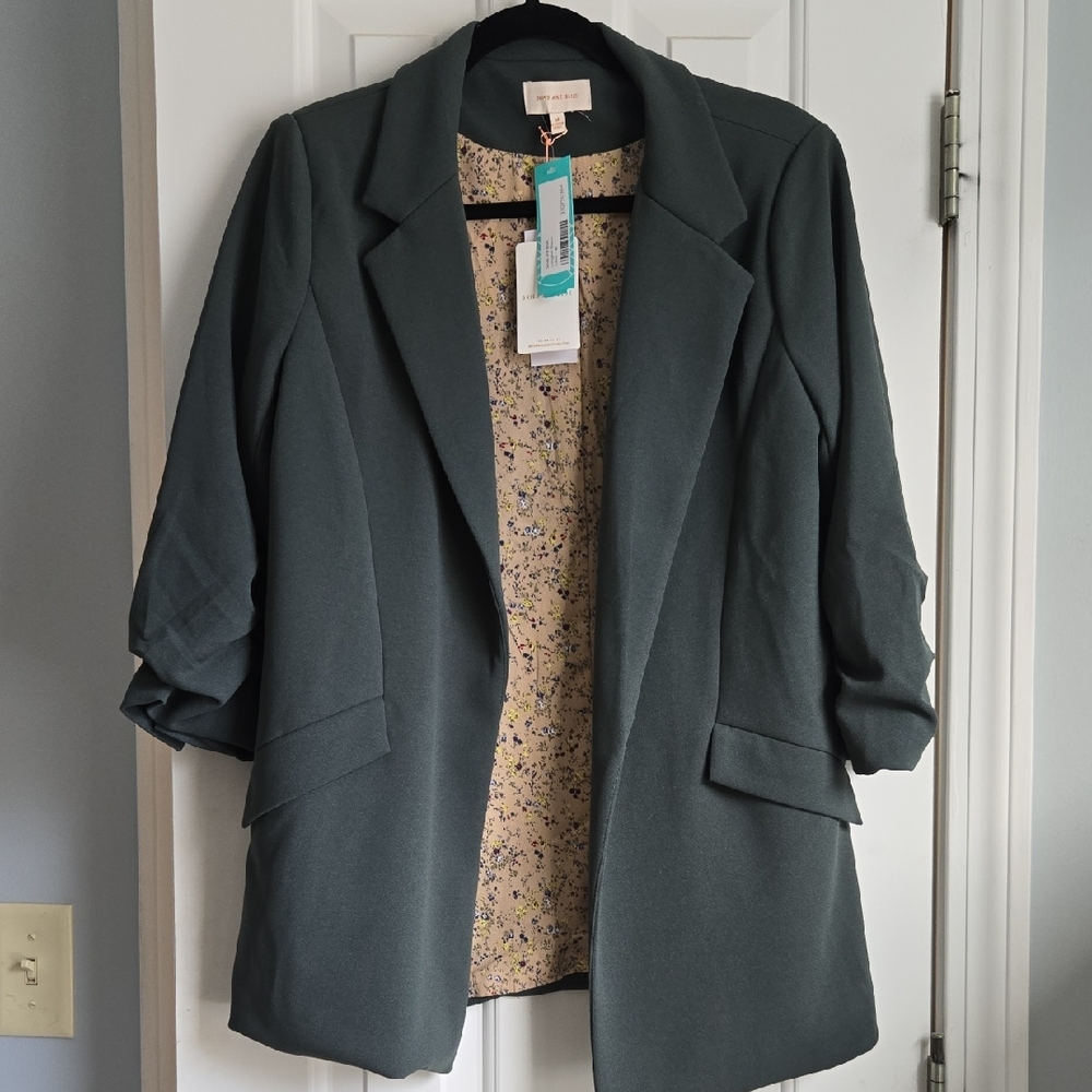 Skies Are Blue Deep Green Blazer